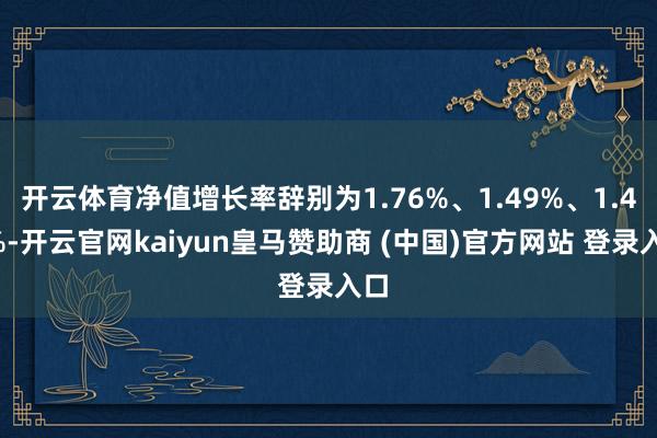 开云体育净值增长率辞别为1.76%、1.49%、1.49%-开云官网kaiyun皇马赞助商 (中国)官方网站 登录入口
