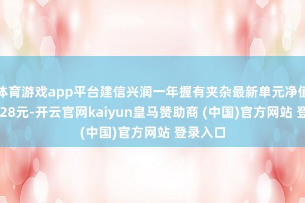 体育游戏app平台建信兴润一年握有夹杂最新单元净值为0.6428元-开云官网kaiyun皇马赞助商 (中国)官方网站 登录入口