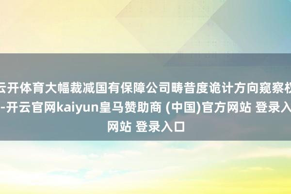 云开体育大幅裁减国有保障公司畴昔度诡计方向窥察权重-开云官网kaiyun皇马赞助商 (中国)官方网站 登录入口