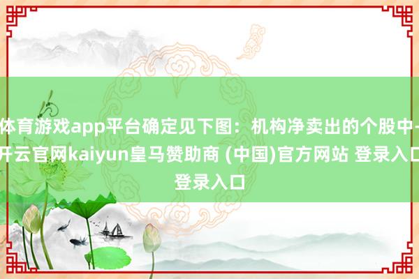 体育游戏app平台确定见下图：机构净卖出的个股中-开云官网kaiyun皇马赞助商 (中国)官方网站 登录入口