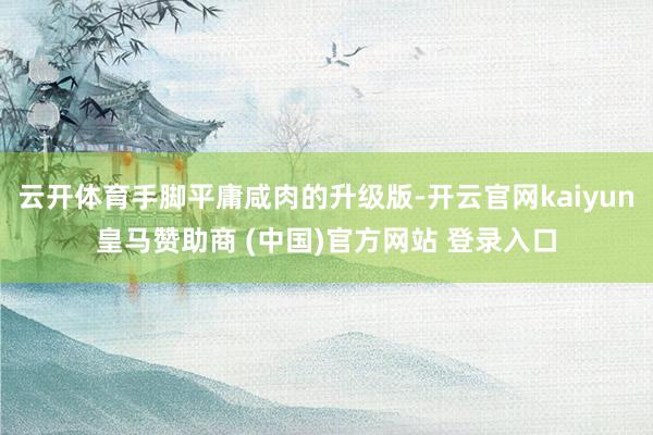云开体育手脚平庸咸肉的升级版-开云官网kaiyun皇马赞助商 (中国)官方网站 登录入口