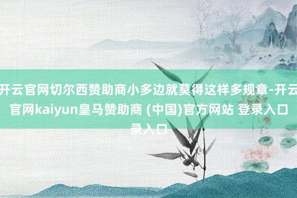 开云官网切尔西赞助商小多边就莫得这样多规章-开云官网kaiyun皇马赞助商 (中国)官方网站 登录入口